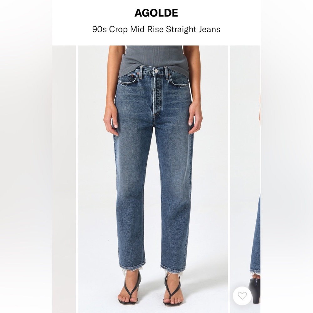 AGOLDE 90s Crop Mid-rise Straight in Oblique Wash 34